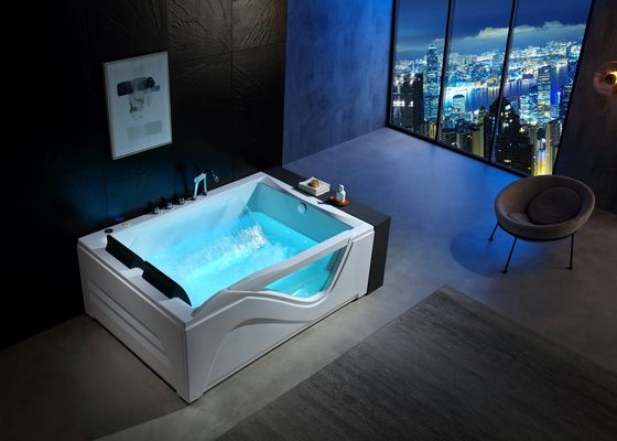 Ladodo Luxe double baignoire rectangulaire avec une pièce LED lumière inférieure