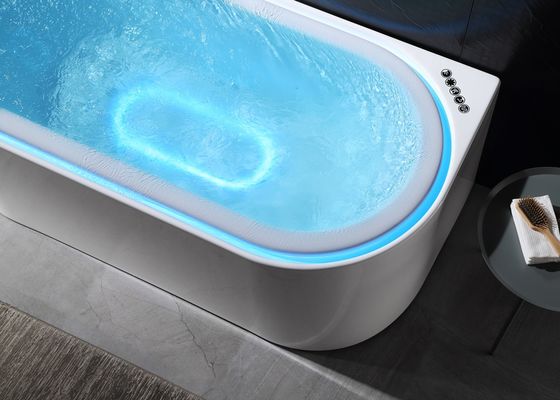 Ladodo E-8003 Une baignoire hydromassage acrylique avec lumière LED débordante intégrée et lecteur de musique Bluetooth
