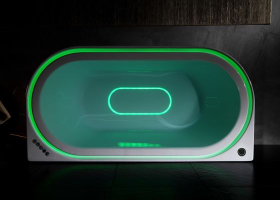 Ladodo E-8003 Une baignoire hydromassage acrylique avec lumière LED débordante intégrée et lecteur de musique Bluetooth
