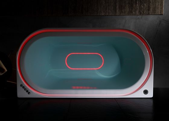 Ladodo E-8003 Une baignoire hydromassage acrylique avec lumière LED débordante intégrée et lecteur de musique Bluetooth