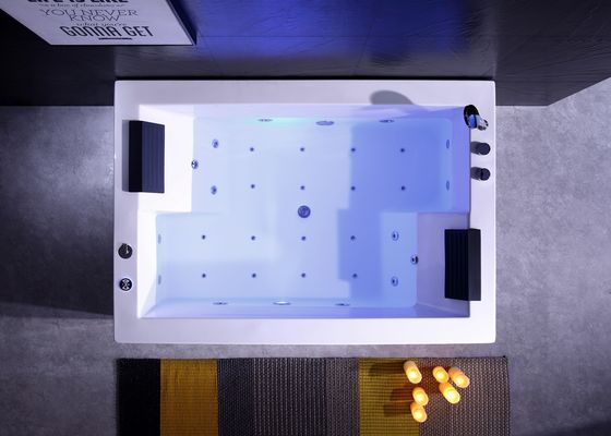 Ladodo E-8007 Une baignoire rectangulaire en acrylique pour deux personnes avec double cascade