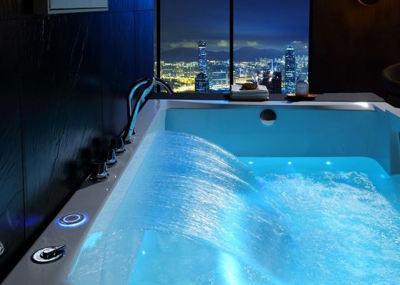 Ladodo Luxe double baignoire rectangulaire avec une pièce LED lumière inférieure