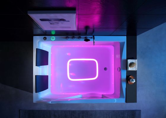 Ladodo Luxe double baignoire rectangulaire avec une pièce LED lumière inférieure