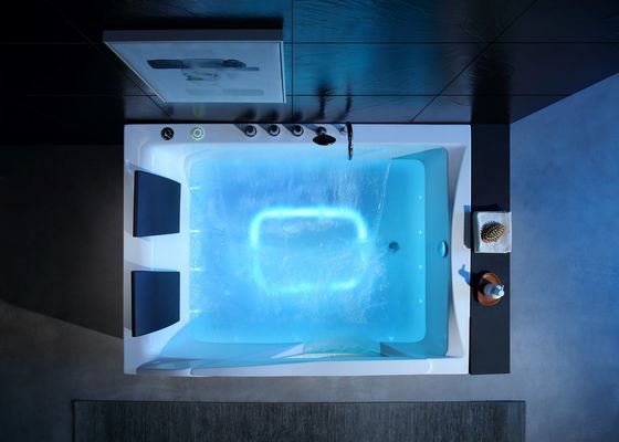 Ladodo Luxe double baignoire rectangulaire avec une pièce LED lumière inférieure