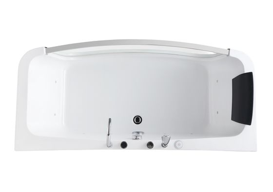 Une baignoire de massage pour 3 personnes avec porte en verre LED
