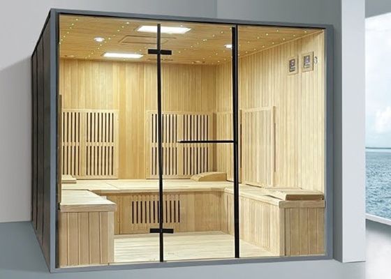 6 personnes Sauna infrarouge Salle de sauna en bois d'aigle Soutenue par la personnalisation