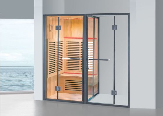 Salle de sauna infrarouge avec porte de douche acceptée sur mesure