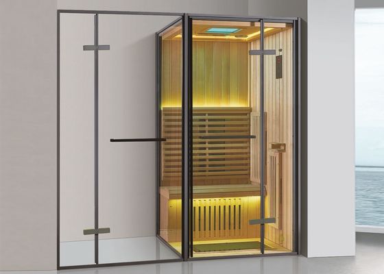 Salle de sauna infrarouge avec porte de douche acceptée sur mesure