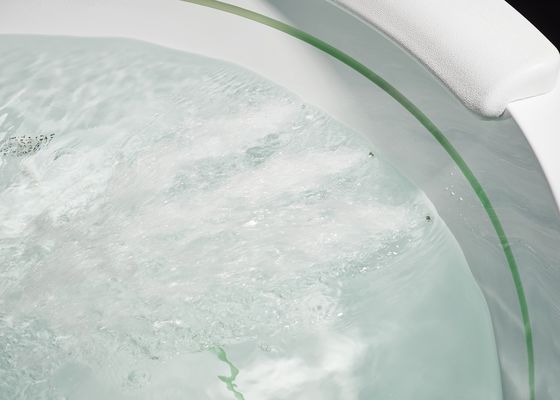 D1600mm baignoire de massage ronde avec 2 bandes LED intérieures Bain à bulles caché - Adapté à 3 personnes Pour les petits espaces